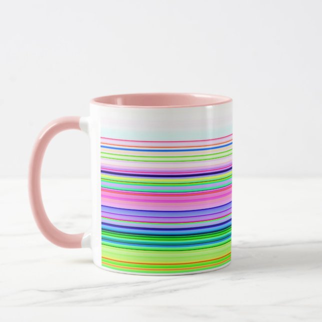 Hot colourful neon stripes mug (Left)