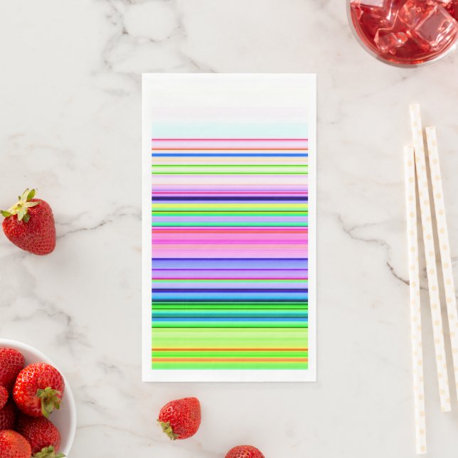 Hot colourful neon stripes napkin (Insitu)