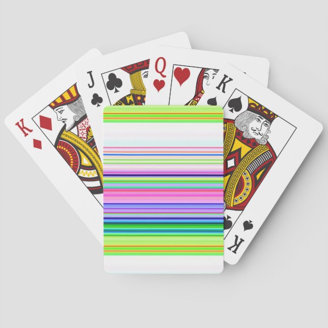 Hot colourful neon stripes playing cards (Back)