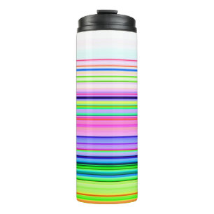 Hot colourful neon stripes thermal tumbler