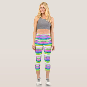 Hot colourful neon stripes throw pillow capri leggings
