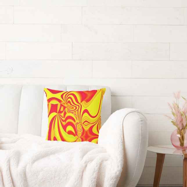 Hot Colourful Patterns Artwork Throw Pillow (Couch)