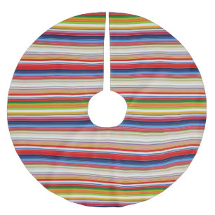 Hot colourful stripes brushed polyester tree skirt