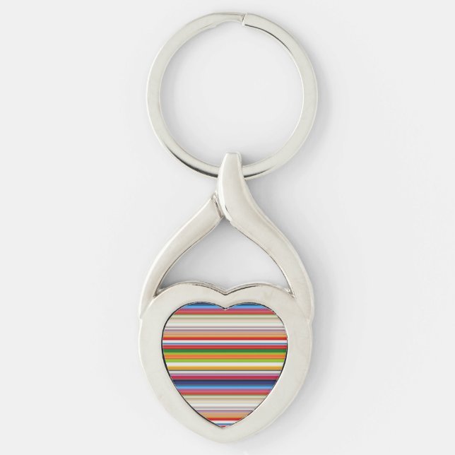 Hot colourful stripes keychain (Front)