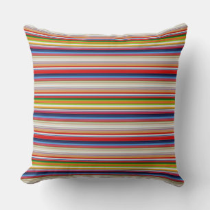 Hot colourful stripes throw pillow