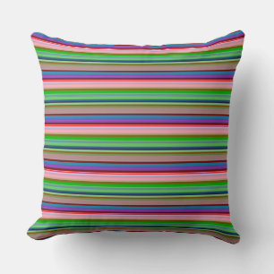 Hot colourful stripes throw pillow