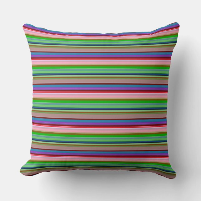 Hot colourful stripes throw pillow (Front)