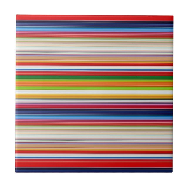 Hot colourful stripes tile (Front)