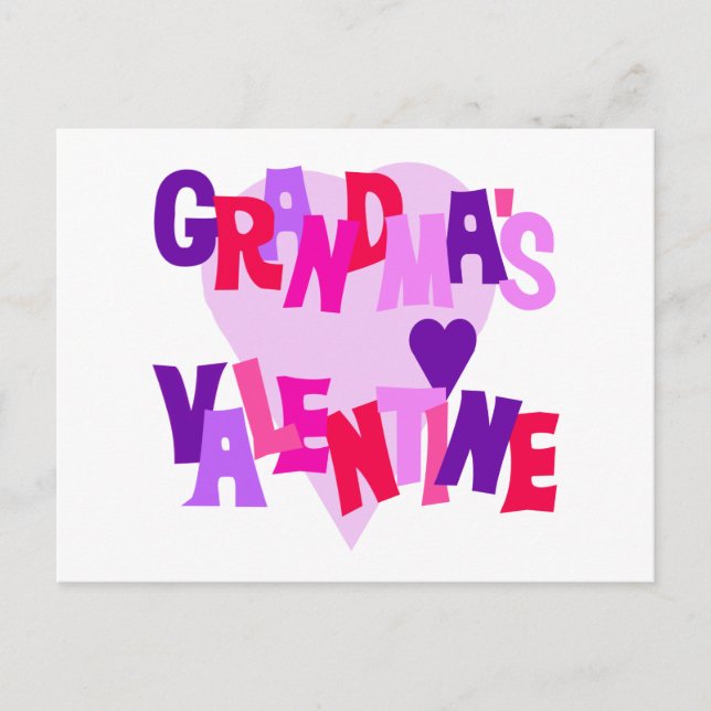 Hot Colours Heart Grandma's Valentine Holiday Postcard (Front)