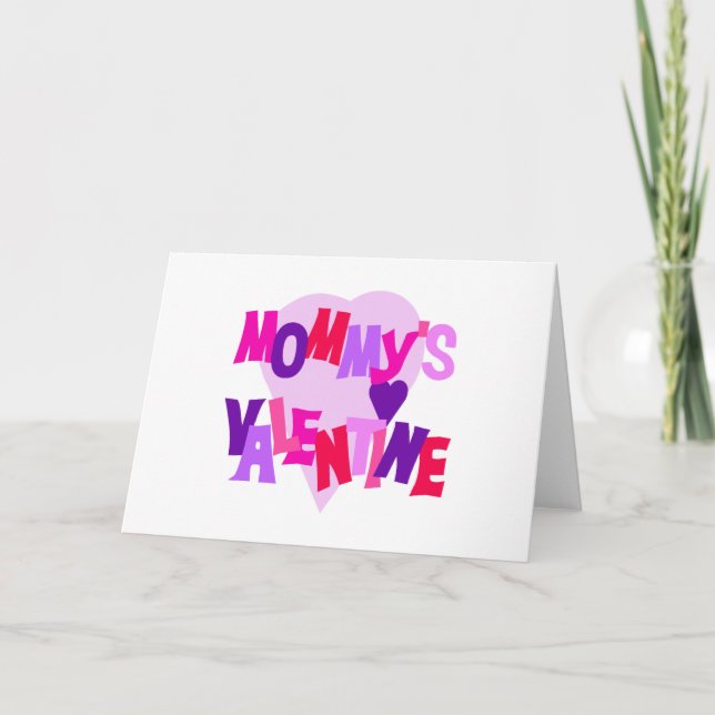 Hot Colours Heart Mommy's Valentine Holiday Card (Front)