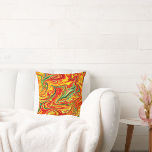 Hot Colours Patterns Painting. Buy Now Throw Pillow