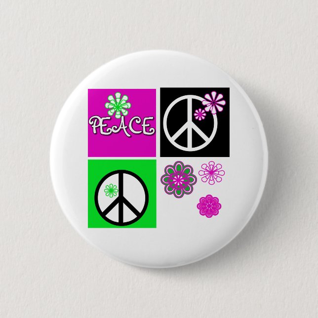 Hot Colours Peace 2 Inch Round Button (Front)