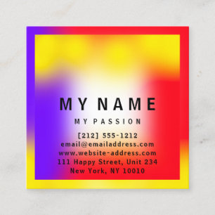 hot Colours  Square Modern Minimal Logo Consulting Appointment Card