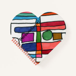 Hot & cool rectangular stripes with circle accent notebook