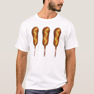 Hot Corn Dogs with Mustard Fried Fair Food Hotdog T-Shirt