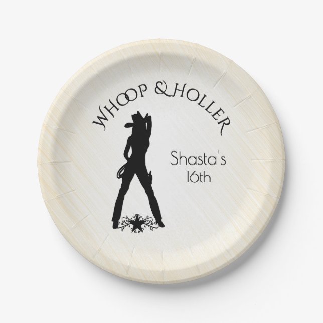 Hot Cow Girl Paper Plate (Front)