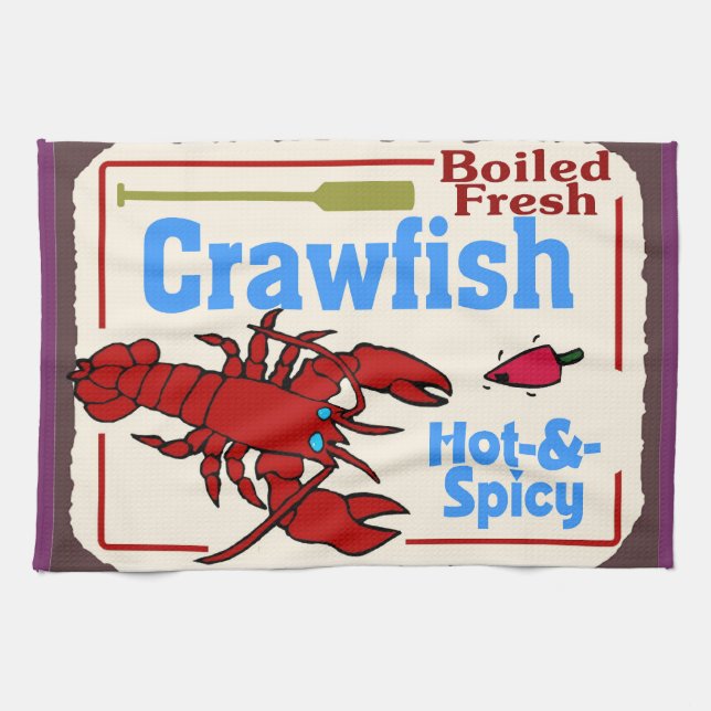Hot Crawfish Kitchen Towel (Horizontal)