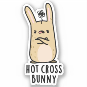 Hot Cross Bunny Funny Angry Rabbit Pun 