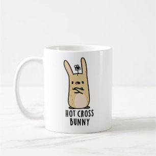 Hot Cross Bunny Funny Angry Rabbit Pun  Coffee Mug