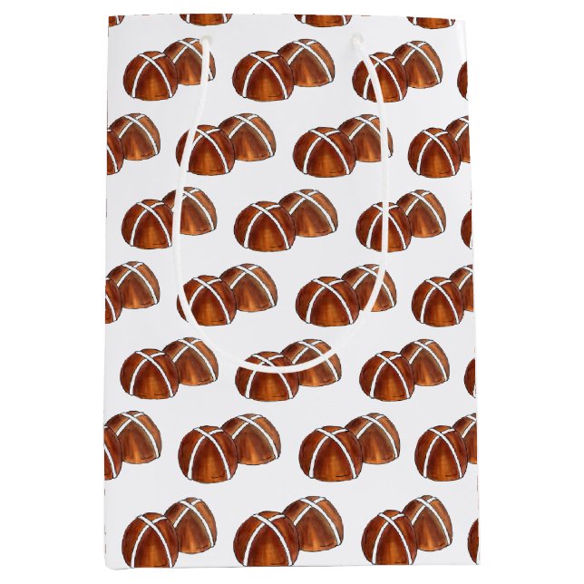 Hot Cross Buns British Food Baking Pastry Bakery Medium Gift Bag (Front)
