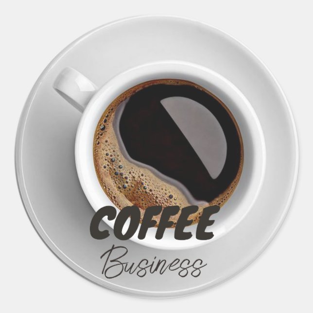 Hot Cup Coffee Shop Cafe Business Classic Round Sticker (Front)