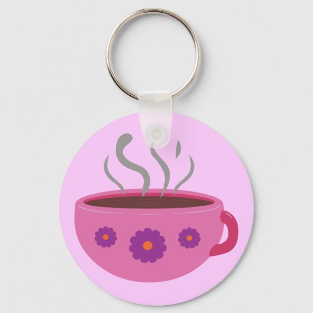 Hot Cup of Coffee Keychain (Front)