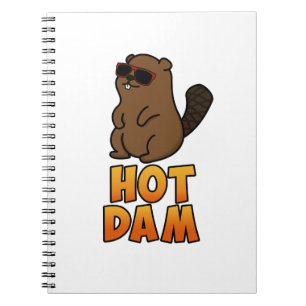 Hot Dam Funny Cool Beaver Pun Notebook