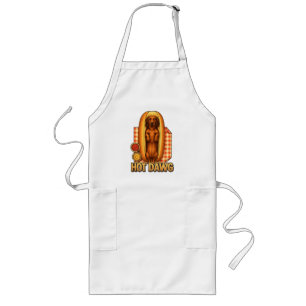 Hot Dawg Funny Dachshund Hot Dog Parody Cute Dog Long Apron