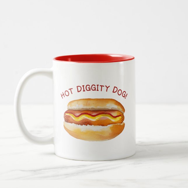 Hot Diggity Dog Cookout Coffee Mug – Funny BBQ Par (Left)