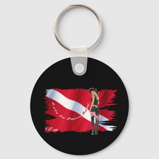 Hot Dive Babes in Bikini's Keychain (Front)