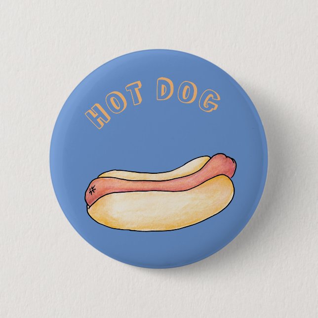 Hot dog 2 inch round button (Front)