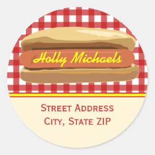 Hot Dog Address Label Sticker