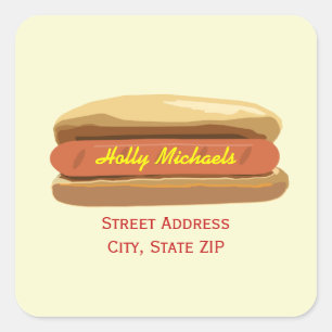 Hot Dog Address Label Sticker