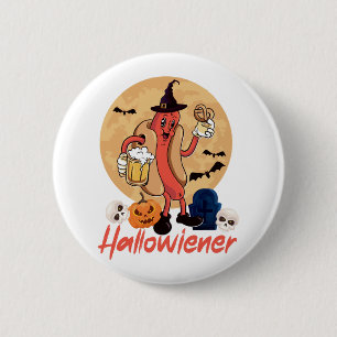 Hot Dog Adult Halloween Pun 2 Inch Round Button