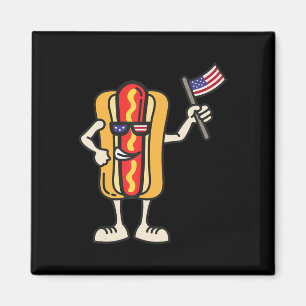 Hot Dog American Flag July 4th Patriotic BBQ Cooko Magnet