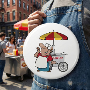 Hot Dog Cart Vendor Street Food Seller 3 Inch Round Button