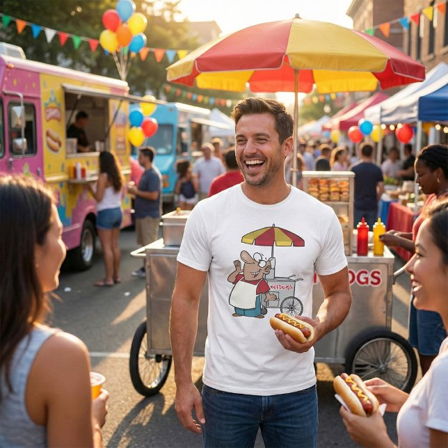 Hot Dog Cart Vendor Street Food Seller T-Shirt (Creator Uploaded)