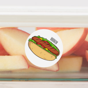 Hot dog cartoon illustration 