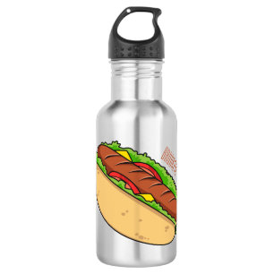 Hot dog cartoon illustration  532 ml water bottle