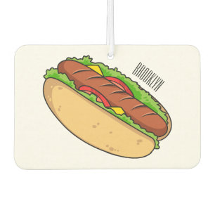 Hot dog cartoon illustration air freshener