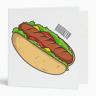 Hot dog cartoon illustration binder