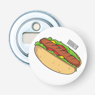 Hot dog cartoon illustration bottle opener