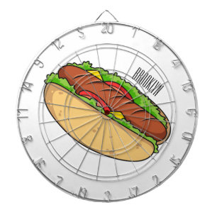 Hot dog cartoon illustration  dartboard