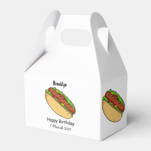 Hot dog cartoon illustration favor box