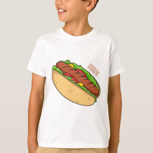 Hot dog cartoon illustration  T-Shirt