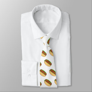 Hot dog cartoon illustration tie