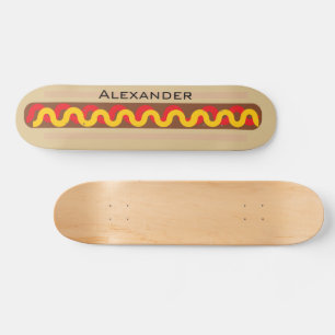 Hot Dog Colourful Food Personalized Name Skateboard