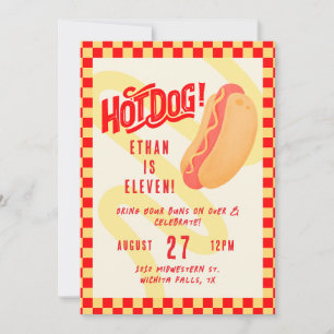 Hot Dog! Cook out themed, Any age birthday  Invitation