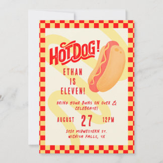 Hot Dog! Cook out themed, Any age birthday  Invitation