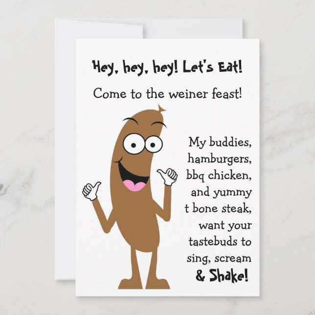 Hot Dog Cookout Party Invitation (Front)